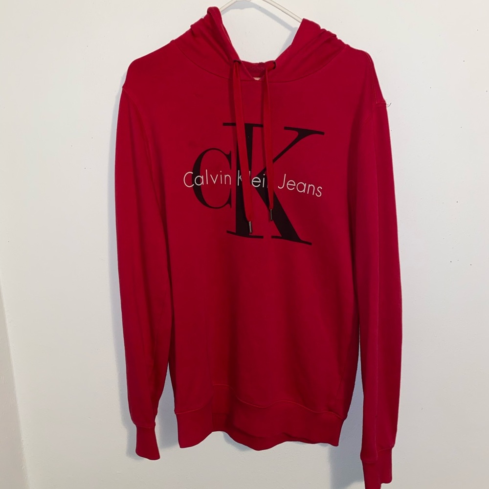 Red Calvin Klein hoodie
